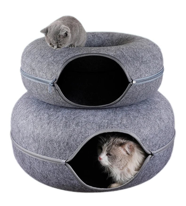 Túnel interativo para gatos (brinquedo e casinha)