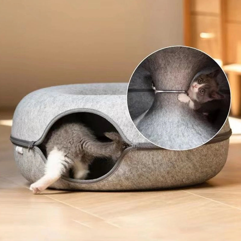 Túnel interativo para gatos (brinquedo e casinha)